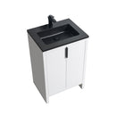 Load image into Gallery viewer, Evana White Freestanding Bathroom Vanity with Black Sink &amp; Doors