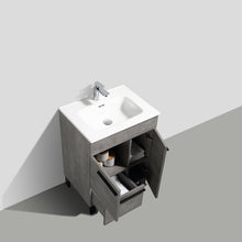 Load image into Gallery viewer, Greyland Cement Grey Freestanding Bathroom Vanity with Ceramic Sink, 2 Doors &amp; Drawer
