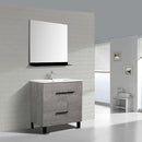 Load image into Gallery viewer, Greyland Cement Grey Freestanding Bathroom Vanity with Ceramic Sink, 2 Doors &amp; Drawer