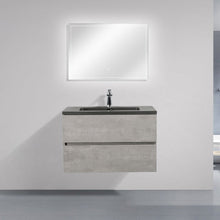 Load image into Gallery viewer, Eshburn Floating / Wall Mounted Bathroom Vanity With Black Top