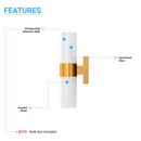 Load image into Gallery viewer, 2-lights-wall-sconce-with-white-glass-shade