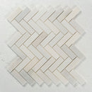 Load image into Gallery viewer, 12 X 12 in. Eastern White 1x3 Herringbone Honed Marble Mosaic Tile