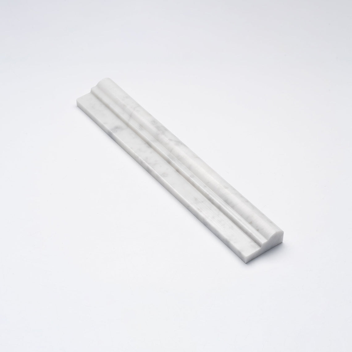2 x 12 in. Carrara White Italian Marble Crown Mercer Molding Trim