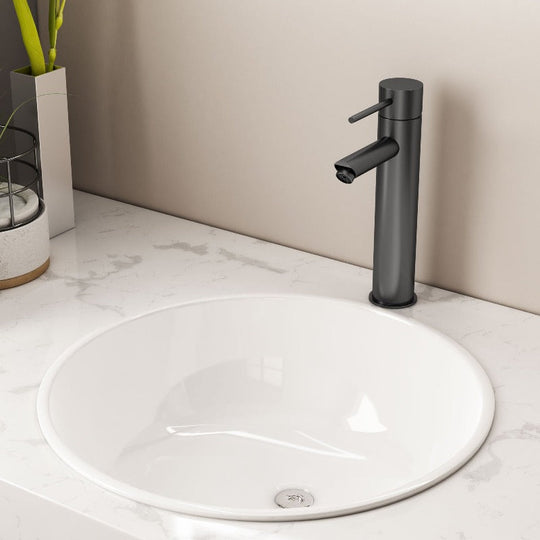 Matte Black Bathroom Faucet With Hot & Cold Mixer Tap