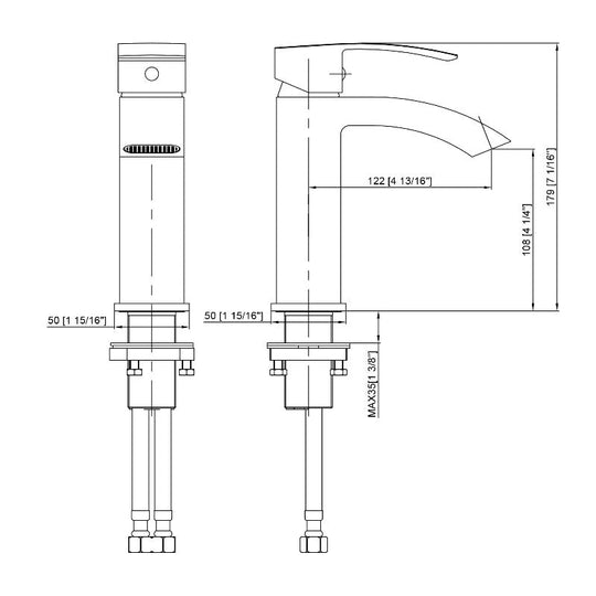 Bathroom Sink Faucet in Chrome, Hot & Cold Mixer Tap