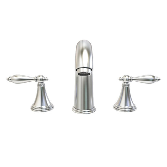Double Handle Mid-arc Widespread Bathroom Faucet with Chrome Finish