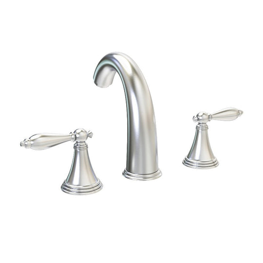 Double Handle Mid-arc Widespread Bathroom Faucet with Chrome Finish