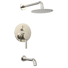 Load image into Gallery viewer, 8 Inch Wall Mounted Rain Shower Faucet Set, Chrome/ Brushed Nickel Finish With Tub Spout