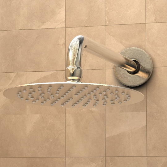 8 Inch Wall Mounted Rain Shower Faucet Set, Chrome/ Brushed Nickel Finish With Tub Spout