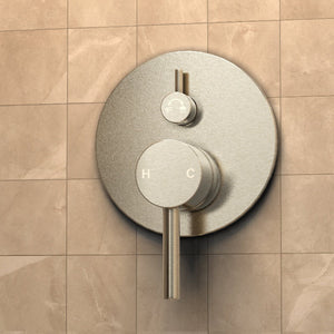 8 Inch Wall Mounted Rain Shower Faucet Set, Chrome/ Brushed Nickel Finish With Tub Spout