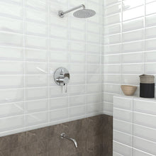 Load image into Gallery viewer, 8 Inch Wall Mounted Rain Shower Faucet Set, Chrome/ Brushed Nickel Finish With Tub Spout