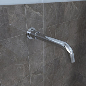 8 Inch Wall Mounted Rain Shower Faucet Set, Chrome/ Brushed Nickel Finish With Tub Spout