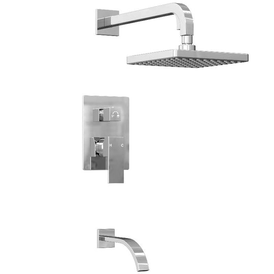 8 Inch Rain Shower Faucet Set Complete with Pre-embedded Valve, Pressure Balance Cartridge