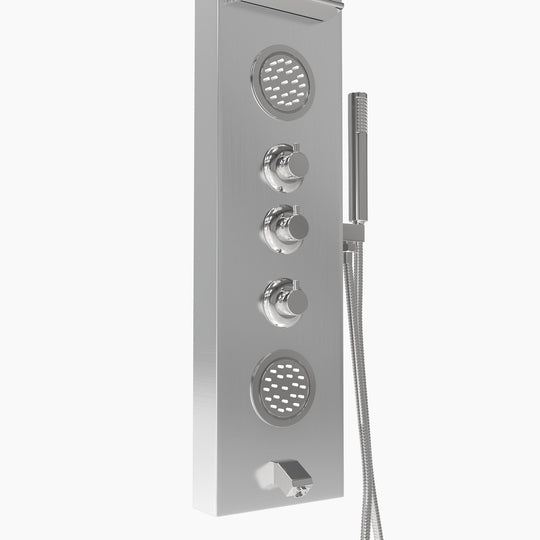 63 In. 2 Jet Shower Panel System  With Fixed Rainfall & Waterfall Shower head, Handheld Shower & Tub Spout, Self-Cleaning & Jet Massage Feature