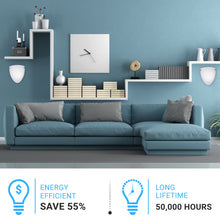 Load image into Gallery viewer, half-moon-wall-led-sconce-white-shade