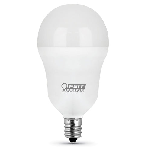 A15 LED Light Bulbs, 6.5 Watts, E26, 500 Lumens, White, Candelabra Base, 3000K Non-Dimmable