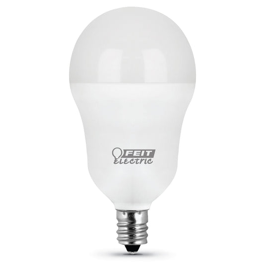 A15 LED Light Bulbs, 6.5 Watts, E26, 500 Lumens, White, Candelabra Base, 3000K Non-Dimmable