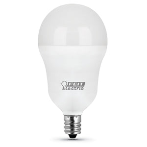 A15 LED Light Bulbs, 6.5 Watts, E26, 500 Lumens, White, Candelabra Base, 3000K Non-Dimmable