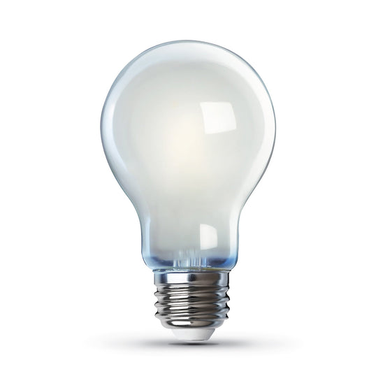 A19 LED Lights bulbs, 60W, White, Filament, White, Medium Base, Decorative Light Bulb, 800 Lumens, 4 Pack