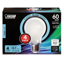 Load image into Gallery viewer, A19 LED Lights bulbs, 60W, White, Filament, White, Medium Base, Decorative Light Bulb, 800 Lumens, 4 Pack