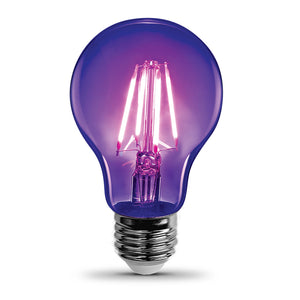 A19 Clear Glass Red, Blue, Green LED Bulb, 4.5 watts, E26, Dimmable