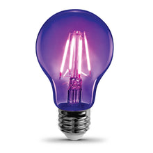Load image into Gallery viewer, A19 Black LED Light Bulb, 7 Watts, E26, Filament, Party Bulb