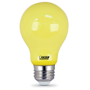 A19 LED Yellow Bug Light, 5 Watt, A-Shape , Medium E26 Base, Lumens 400