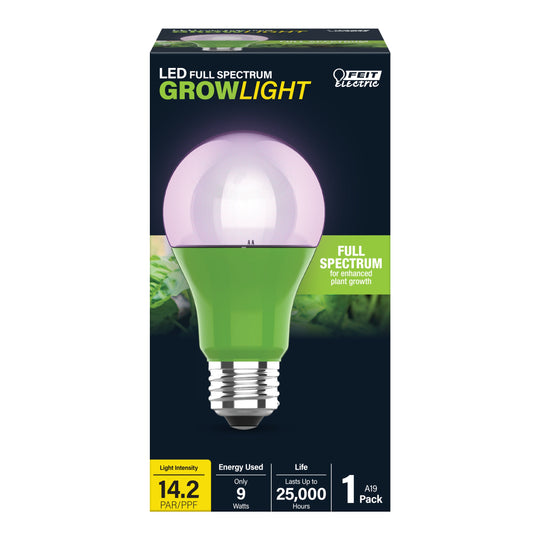 A19 LED Plant Grow Light, 9 Watt,  E26, Non-Dimmable, Enhanced for Plant Growth