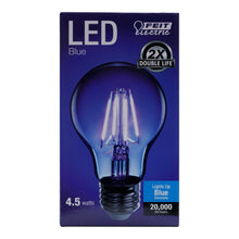 Load image into Gallery viewer, A19 Clear Glass Red, Blue, Green LED Bulb, 4.5 watts, E26, Dimmable