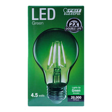 Load image into Gallery viewer, A19 Clear Glass Red, Blue, Green LED Bulb, 4.5 watts, E26, Dimmable