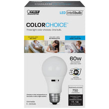 Load image into Gallery viewer, A19 LED Lights Bulbs, 60, E26, IntelliBulb Color Choice, 3 color temperatures