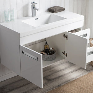 Alpha Floating / Wall Mounted Bathroom Vanity with Acrylic Sink