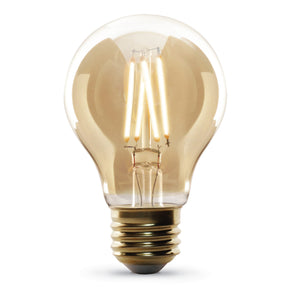 AT19 Vintage LED Light Bulb, 4 Watts, E26, Amber Glass, Dimmable, Decorative Bulb