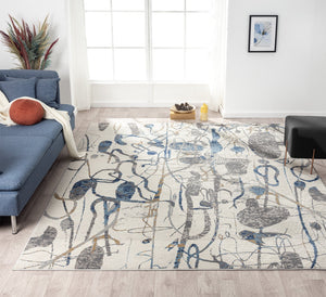 Artworks Blues x Greys 7 ft. 6 in. x 9 ft. 6 in. Area Rugs