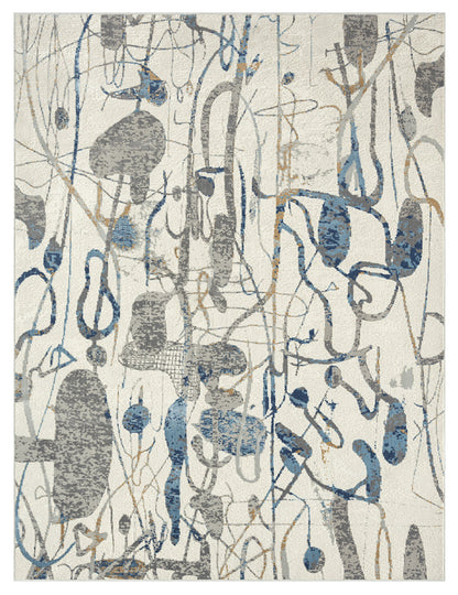 Artworks Blues x Greys 7 ft. 6 in. x 9 ft. 6 in. Area Rugs