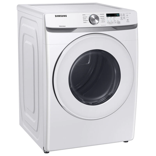 Samsung 27" 7.5 Cu. Ft. Front Loading Electric Dryer with 10 Dryer Programs, 9 Dry Options, Wrinkle Care, Sensor Dry & Sanitize Cycle - White