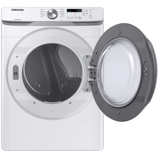 Samsung 27" 7.5 Cu. Ft. Front Loading Electric Dryer with 10 Dryer Programs, 9 Dry Options, Wrinkle Care, Sensor Dry & Sanitize Cycle - White