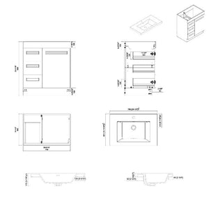 Alpha Floating / Wall Mounted Bathroom Vanity with Acrylic Sink