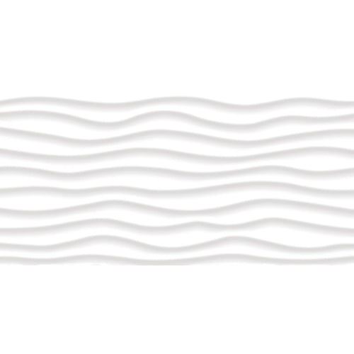 12 x 24 in. Linea White Oblique Glossy Rectified Glazed Ceramic Wall Tile