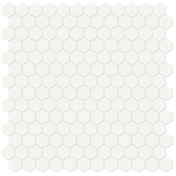 1 In Hexagon Soho Canvas White Matte Glazed Porcelain Mosaic