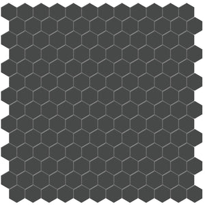 1 In Hexagon Soho Retro Black Matte Glazed Porcelain Mosaic