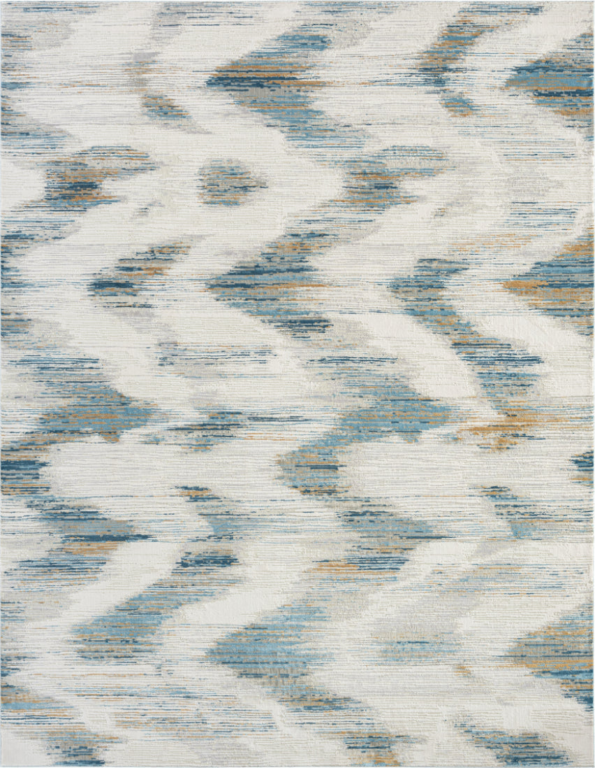 Bliss by N Natori Sky Blue Neutrals 5 ft. 6 in. x 7 ft. 6 in. Area Rug