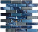 Load image into Gallery viewer, 12 x 12 inch Mosaic Glass Tile with Blue Color and Glossy Finish