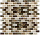 Load image into Gallery viewer, 12 x 11 inch Glass &amp; Stone Mosaic Tile with Brown Color and Glossy Finish
