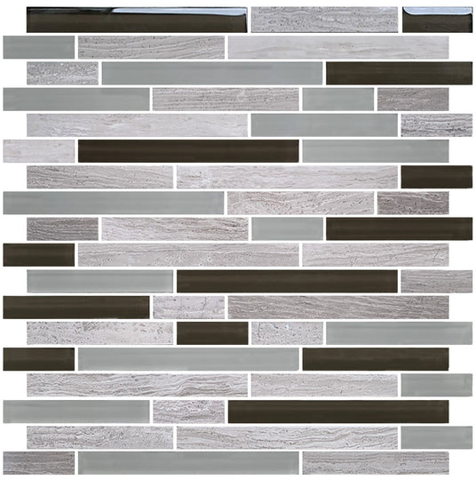 12 x 12 inch Glass Mosaic Tile with Tawny Color and Glossy & Frosted Finish