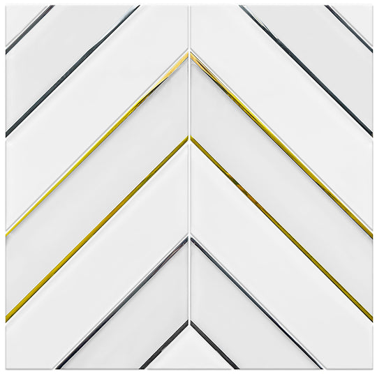 12 x 12 inch Mosaic Glass Tile with White Color and Glossy Finish