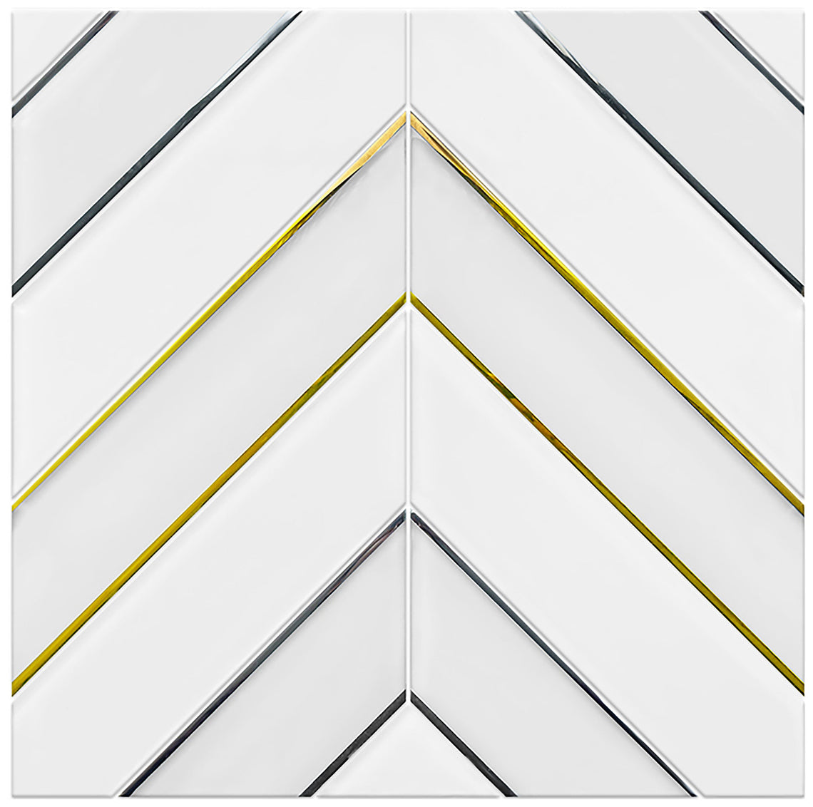 12 x 12 inch Mosaic Glass Tile with White Color and Glossy Finish