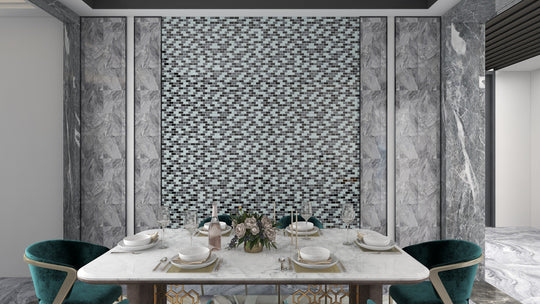 12 x 12 inch Glass Mosaic Tile with Mix Color and Glossy Finish
