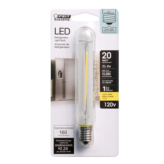 LED Light Bulb, 20W T6½ , E17 Base, Intermediate, 3000K, Energy Saving Bulb