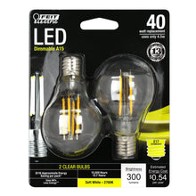 Load image into Gallery viewer, A15 LED Bulbs, E17, Candelabra Base Filament, Dimmable, Intermediate Base, Decorative Bulb, 2 Pack